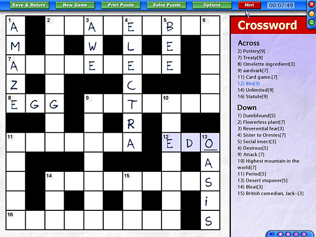 newpaper crosswords