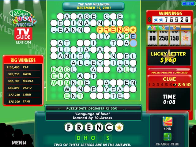 Pat Sajak's Lucky Letters TV Guide Edition > iPad, iPhone, Android