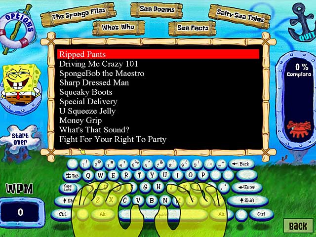 spongebob typing games online free